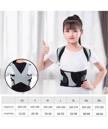 Buy Invisible Back Brace Posture Corrector for Kids & Adults | Hunchback Correction Belt & Full Back Support | Shoulder Neck & Clavicle Pain Relief - X-Large Gray - Buy Online on GoSupps.com