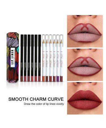 12 Colors Matte Lip Liner Set - Waterproof Long-Lasting Lipstick & Makeup Pencil for Stunning Beauty - Buy Online on GoSupps.com