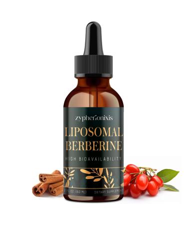 Liposomal Berberine HCL Supplement Liquid 3000mg - High Absorption Berberine Drops with Ceylon Cinnamon - 12-in-1 Formula AMPK Activator Sugar Free - 2 fl oz 2 Fl Oz (Pack of 1)