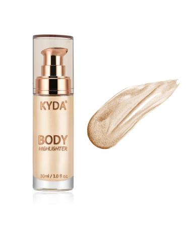 KYDA Body Luminizer, Waterproof Moisturizing and Glow For Face & Body, Radiance All In One Makeup, Face Body Glow Illuminator, Body Highlighter 1fl.oz.-104 Cookie Gold