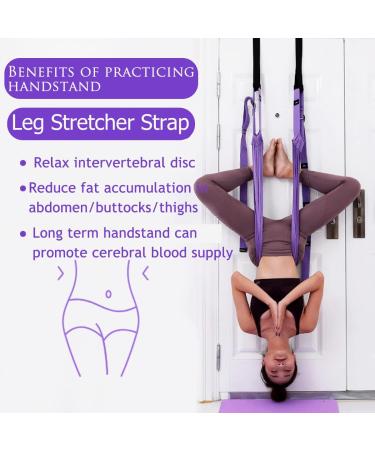 Leg Stretcher Strap with Door Anchor - Purple | Flexibility Trainer for Gymnastics, Dance & Yoga - Buy Online on GoSupps.com