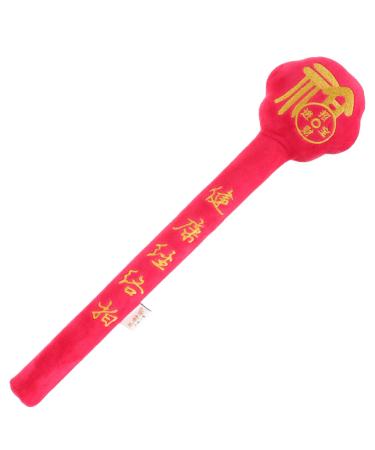 Minkissy massage-knock-stick hammer Massage paddle for the legs Manual Beat massage device Massagehammerstock Massagehammer for the back massage tab toy flannel manual fitness red 48x11cm