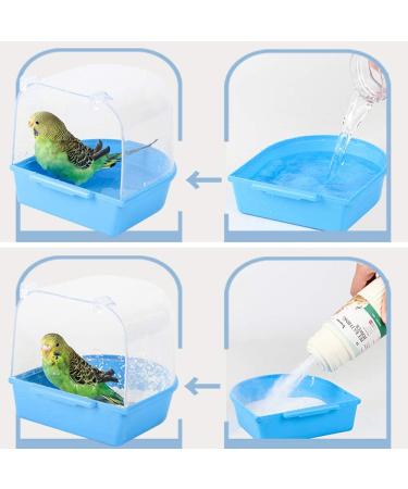 Small Blue Bird Bath Cage for Cockatiel, Budgerigar, Macaw, Finch, Parakeet, Conure, Canary - Shower Supplies for Pet Parrots - Buy Online on GoSupps.com