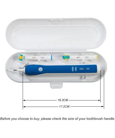 Nincha Electric Toothbrush Travel Case - Plastic Replacement for Oral-B Fits 1 Handpiece & 2 Brushes - White - Buy Online on GoSupps.com