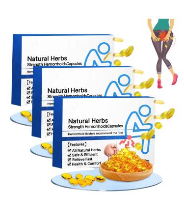 DENERASS Heca Natural Herbal Strength Hemorrhoid Capsules Natural Hemorrhoid Relief Capsules Hemorrhoid Treatment for Women Men (3box)