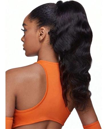 Ponytail Extensions Natural Black Clip in Drawstring Ponytail Hair Extensions Body Wave Human Hair Ponytail Extensions for Women 8-26 inch for Women(24inch 130g) - Buy Online on GoSupps.com
