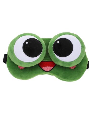 EXCEART 1pc Lovely Cartoon Sleeping Eye  Green Frog Cartoon Shading Blindfold Eye Patch Sleep Eye Cover for Kids Teens Girls Plane Travel Overnight Party Assorted Color B 18X9X5CM