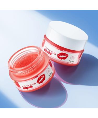 Strawberry Lip Scrub Exfoliator - Natural Lip Exfoliator Scrub for Hydration and Softening Diminishes Lip Lines Brightens and Softens Lips 20g - Perfect Lip Care Treatment - Buy Online on GoSupps.com