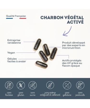 Charbon Actif V g tal Super Absorbant 2000 mg - 240 g lules - Charbon V g tal Naturel Issu de Noix de Coco - 1 mois - Fabriqu en France - Vitavea - Buy Online on GoSupps.com