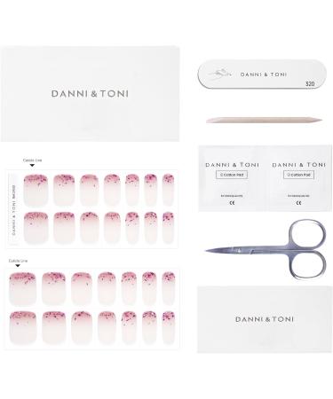  Danni & Toni UV Gel Nail Foils - Glitter Cascade Pink Gradation with Purple Sequins | Self-Adhesive Nail Stickers - 28 Wraps for Perfect Nail Tips  - Buy Online on GoSupps.com