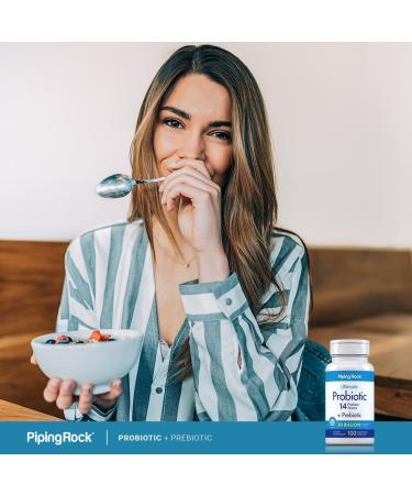 Piping Rock Probiotic and Prebiotic for Women and Men | 50 Billion CFU | 100 Capsules | Ultimate 14 Strain Supplement | Vegetarian Non-GMO Gluten Free - Buy Online on GoSupps.com