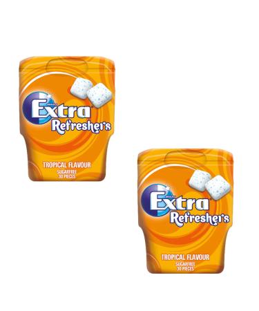 Wrigley Extra Refreshers Chewing Gum Tropical - Pack of 2 x 30 Pcs