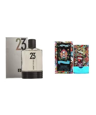 Michael Jordan 23 For Men. Cologne Spray 3.4 Ounces & Ed Hardy Men's Cologne Fragrance Spray Hearts & Daggers Eau De Toilette 3.4 Fl Oz