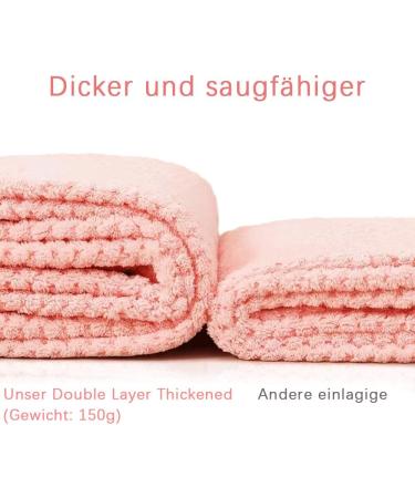 LTBL Microfiber Hair Cloth Wrap - Luxurious Fast Drying Towel for Women | Large Double-Layer Thickened Design in Light Pink - Buy Online on GoSupps.com