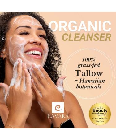 Eavara Beef Tallow Face Wash Collagen Cream and Facial Serum Set Organic Skincare Trio with Grass-Fed Tallow Collagen Peptides Hyaluronic Acid and Shea Butter Gently Cleanses & Hydrates - Buy Online on GoSupps.com