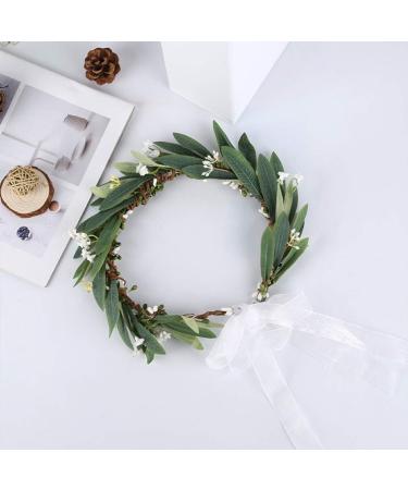 Buy Lurrose Imitation Olive Garland Bridal Headpiece | Elegant Olive Leaf Wreath Hair Accessories for Parties & Photos | International Shipping Available - Buy Online on GoSupps.com
