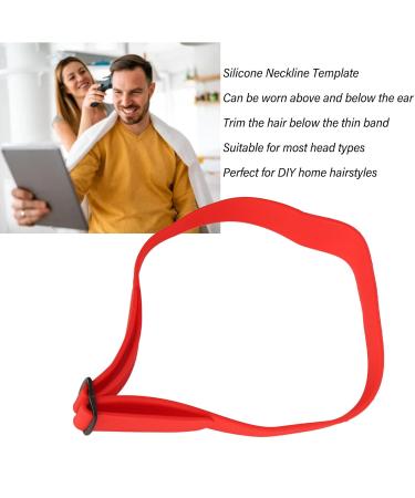 DIY Haircut Tool with Silicone Neckline Shaving Template - Easy Hair Trimming Solution (Red) | International Shipping Available - Buy Online on GoSupps.com