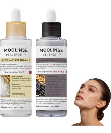 Lumeva Peel Shot Lumeva Visage Point Noir Exfoliant Visage Cor en 80 ml S rum Exfoliant Riz Noir & Blanc Nettoyage en Profondeur des Pores limination des Points Noirs Tous Types de Peau