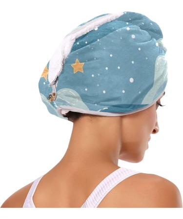 Cute Penguin Stars Hair Towel 2 Pack | Super Absorbent Quick Dry Hair Turbans for Women & Girls - Buy Online on GoSupps.com