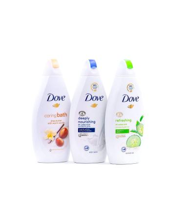 Dove Body Wash Variety Pack - Shea Butter with Warm Vanilla and Cucumber & Green Tea - 16.9 oz / 500 ml (3 Pack) - International Version - Buy Online on GoSupps.com
