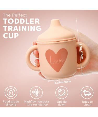2 Pcs Silicone Sippy Cup Training Cup for Baby 6 Months+ - Spill Proof Sippy Cups for Toddlers - Easy Grip 5 oz - Cute Style - Light & Dark Orange - Buy Online on GoSupps.com