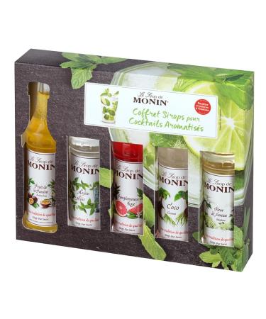 MONIN - Cocktail Set - Coconut Elderflower Mojito Mint Strawberry and Passion - 5x5cl