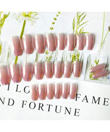 Shop Hujl 24-Piece Set of Pink Artificial Nails - Long Mirror Finish Complete Coverage Fashionable Nail Tips - International Shipping Available - Buy Online on GoSupps.com