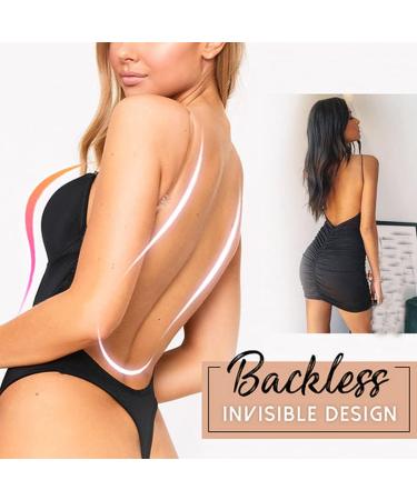 Women's Backless Shapewear Bodysuit - Seamless Plunge Bra & Thong for Backless Dresses | Black, X-Large - Buy Online on GoSupps.com