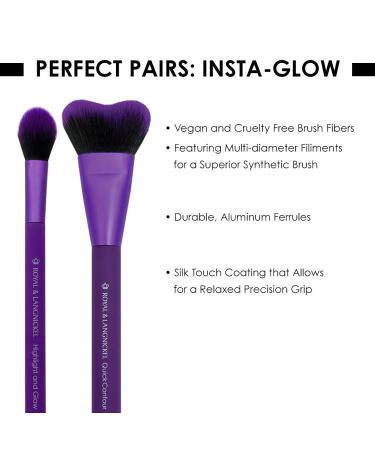 MODA Perfect Pairs Insta-Glow Makeup Kit with Contour and Highlight Brushes - Purple - Buy Online on GoSupps.com