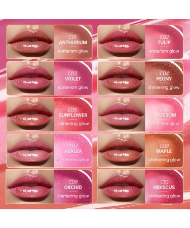 CATKIN Glossy Lip Balm Ultra Hydating Glow Lip Tinted Jelly Plumping Melting Balm Shea Butter Repair Soothing For Dry Lips 0.12 oz C07 AZALEA C07 AZALEA (Shimmer) - Buy Online on GoSupps.com