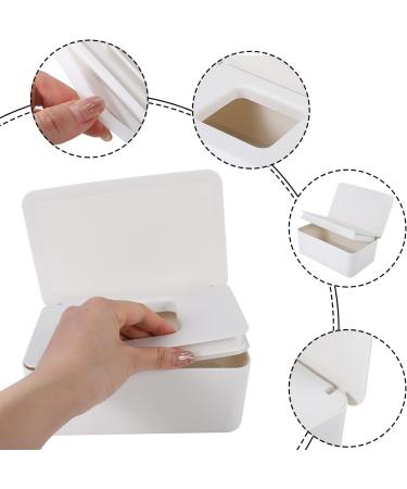 Wet Wipes Dispenser Box with 2 Baby Wipes Pouches - Dustproof & Reusable, Travel-Friendly - White - Buy Online on GoSupps.com