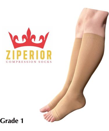Open Toe 15-20 mmHg Compression Socks for Calf Pain - Large/X-Large - Nude - International Shipping - Buy Online on GoSupps.com