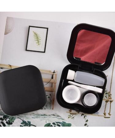 Herchr Portable Contact Lens Container Kit with Mirror - Colorful Mini Storage Box Holder for Travel (Black) - Buy Online on GoSupps.com