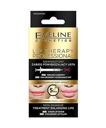 Eveline Cosmetics Lip Therapy Professional Non-Invasive Lip Enralging Treatment 2in1 Sugar Lip Scrub 7 ml ABD Hyaluronic Lip Filler 12 ml