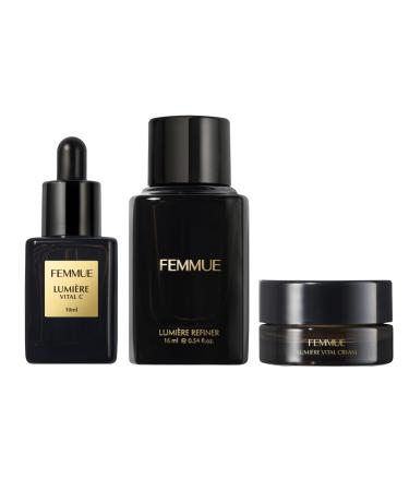 Lumi re Discovery Kit (3pc) | With Vital C Serum Refiner Face Toner & Vital Cream Moisturizer | Hydrate & Plump Skin with Vitamin C Niacinamide & Phyto-collagen | Korean Skin Care