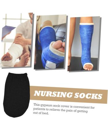 SUPVOX Foot Fracture Nursing Socks | Extra Wide Ankle Support for Men | Swelling Relief & Warm Care | Gypsum Sock | Black - 32x18x0.8cm - Buy Online on GoSupps.com