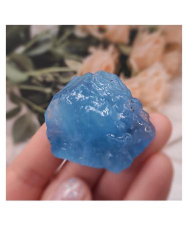 1pcs Natural Aquamarine Quartz Beryl Gemstone Crystal Stone Specimen Decoration Full of Texture (Size : 60-75g)