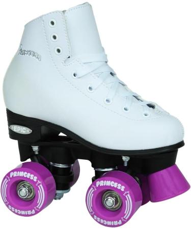 Epic Skates Princess Quad Roller Skates White/Purple Youth 4 - Premium Youth Roller Skates - Buy Online on GoSupps.com