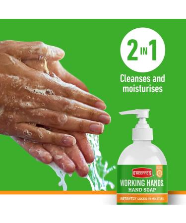 O'Keeffe's Working Hands Orange Scented Hand Soap 2 x 354ml Gentle & Nourishing | 2-in-1 Cleansing & Moisturising Hand Wash 177 ml (Pack of 2) - Buy Online on GoSupps.com