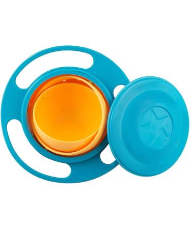 Jzhen Baby Bowl - 360 Gyroscopic Spill-Free Bowl for Toddlers & Babies (Blue & Orange) - Anti-Spill Lid Included Ideal for International Shipping - Buy Online on GoSupps.com