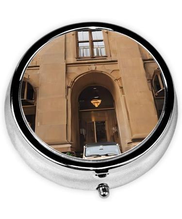 Beautiful Italy Printed Mini Round Pill Box - 3 Compartment Portable Pill Organizer for Travel Home & Office Use - Buy Online on GoSupps.com