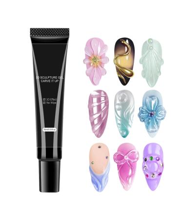 G n rique 3D Gel Nail Sculpture Non-stick False Nail Extension Gels Sculpting Patterns Super Adhesive Gel for Gems UV Gels Construction Ernis Ultra Adhesive Nails