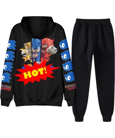 Ikounoin 5-12 Kids Youth Anime Hoodie Set | Boys Girls 3D Printing Sports Sweatshirt Suit | Medium Black - Buy Online on GoSupps.com