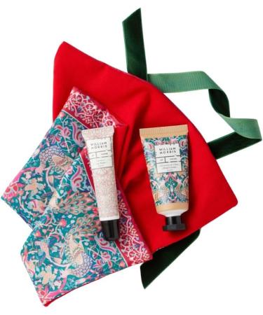 William Morris At Home Peacock-Hand & Lip Festive Drum (Hand Cream 30ml & Lip Balm 10ml) - Nourishing Hand Cream & Lip Balm in a Festive Drum Packaging - Buy Online on GoSupps.com