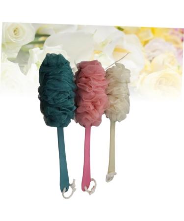 minkissy 3pc Bath Sponge Bath Ball Wooden Long Handle Bath Flower Shower Ball Shower Sponge Towel Take a Bath - Buy Online on GoSupps.com