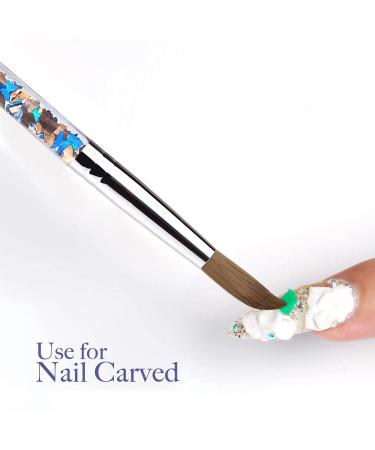 HEVAENS Round Kolinsky Acrylic Nail Brush - Size 12 Blue | Professional Nail Art Brush for Acrylic Powder Liquid Manicure & Pedicure - Buy Online on GoSupps.com