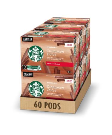 Starbucks Signature Collection Cinnamon Dolce Flavoured Ground Coffee K-Cup Pods 10 Count Box 101 grams Cinnamon 10 Count (Pack of 6)