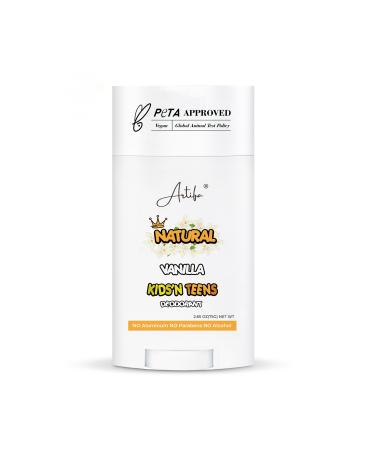 Natural Deodorant for kids and teens Vanilla Aluminum FREE Paraben FREE Alcohol FREE Cruelty FREE for Boys and Girls 2.65 oz (75 g)
