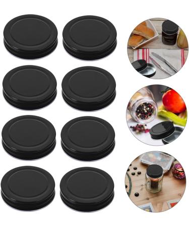IMIKEYA 16pcs Mason Jar Lids Mason Bottle Lid Canning Jar Caps Sealing Caps Glass Jar Top Metal Lids Black Regular Mouth Mason Jar Lid Bulk Jars Canners for Tinplate Glass Bottle One Body 7.00X7.00X1.50CM Black - Buy Online on GoSupps.com