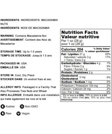 Macadamia Nut Halves & Pieces 2lbs | Non-GMO Raw Unsalted Kosher Vegan | Keto Snack & Baking | Healthy Fats | Salad & Yogurt Topper - Buy Online on GoSupps.com